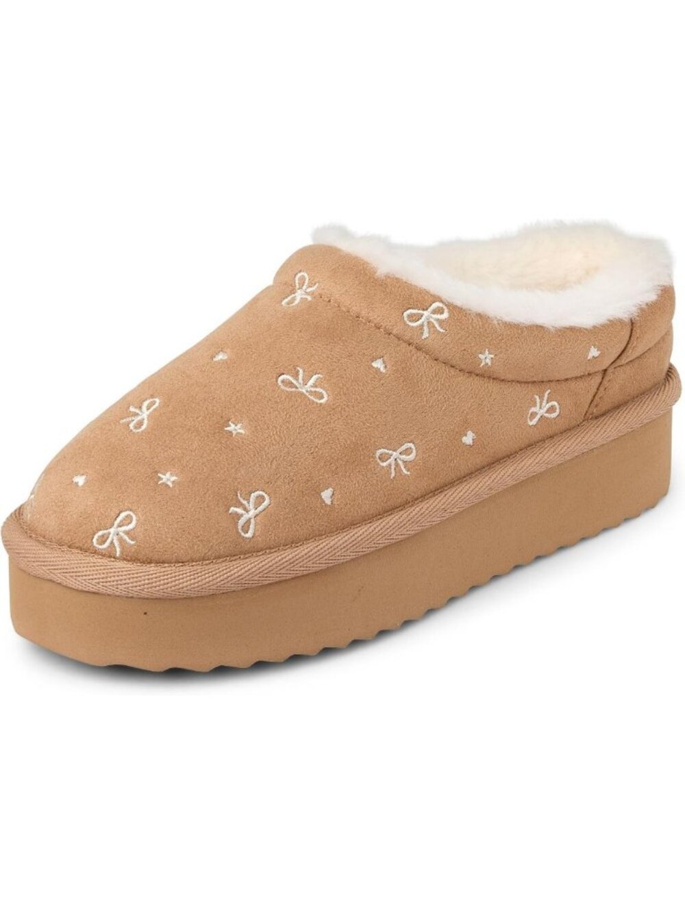 Comfy Faux Fur Lined Slip-On Platform Shoes for Girls - Indoor/Outdoor Style